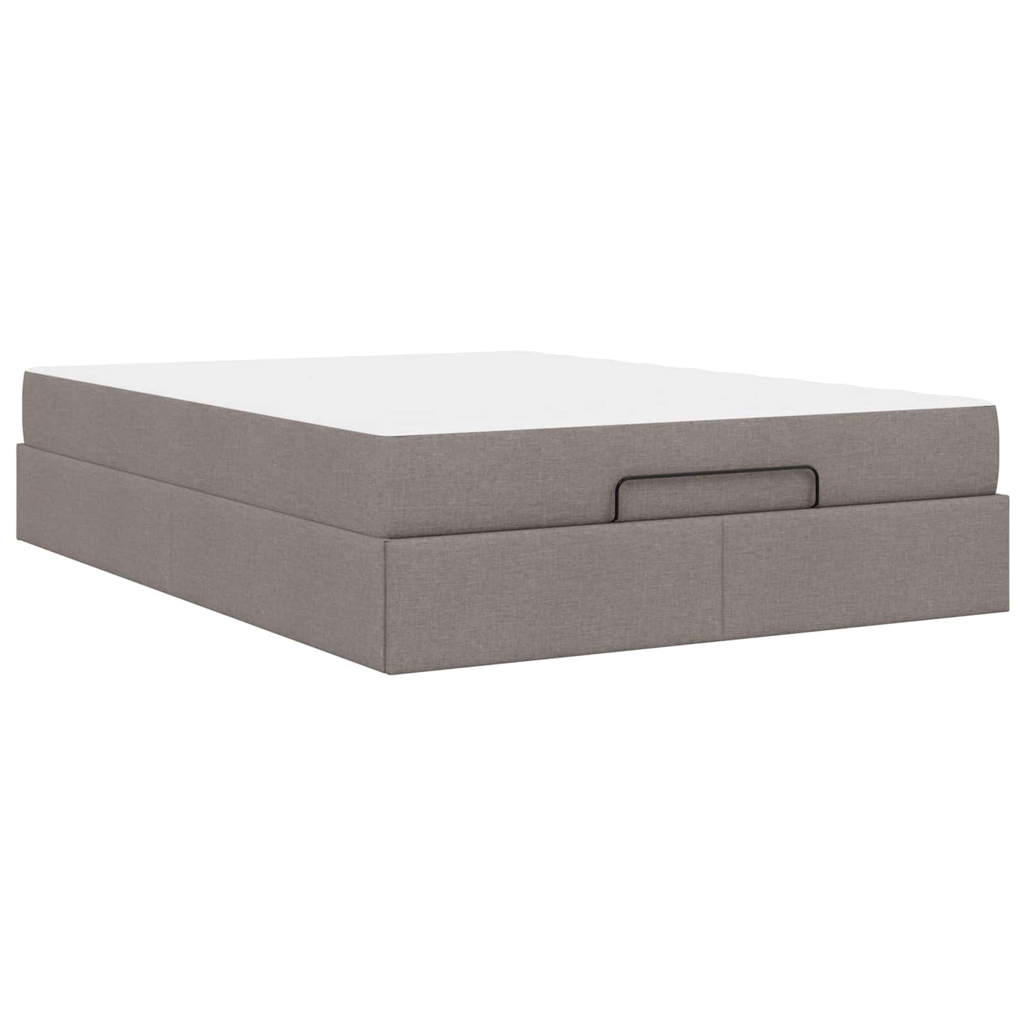 Bettgestell mit Matratze mit Matratze 2 pcs Taupe Stoff