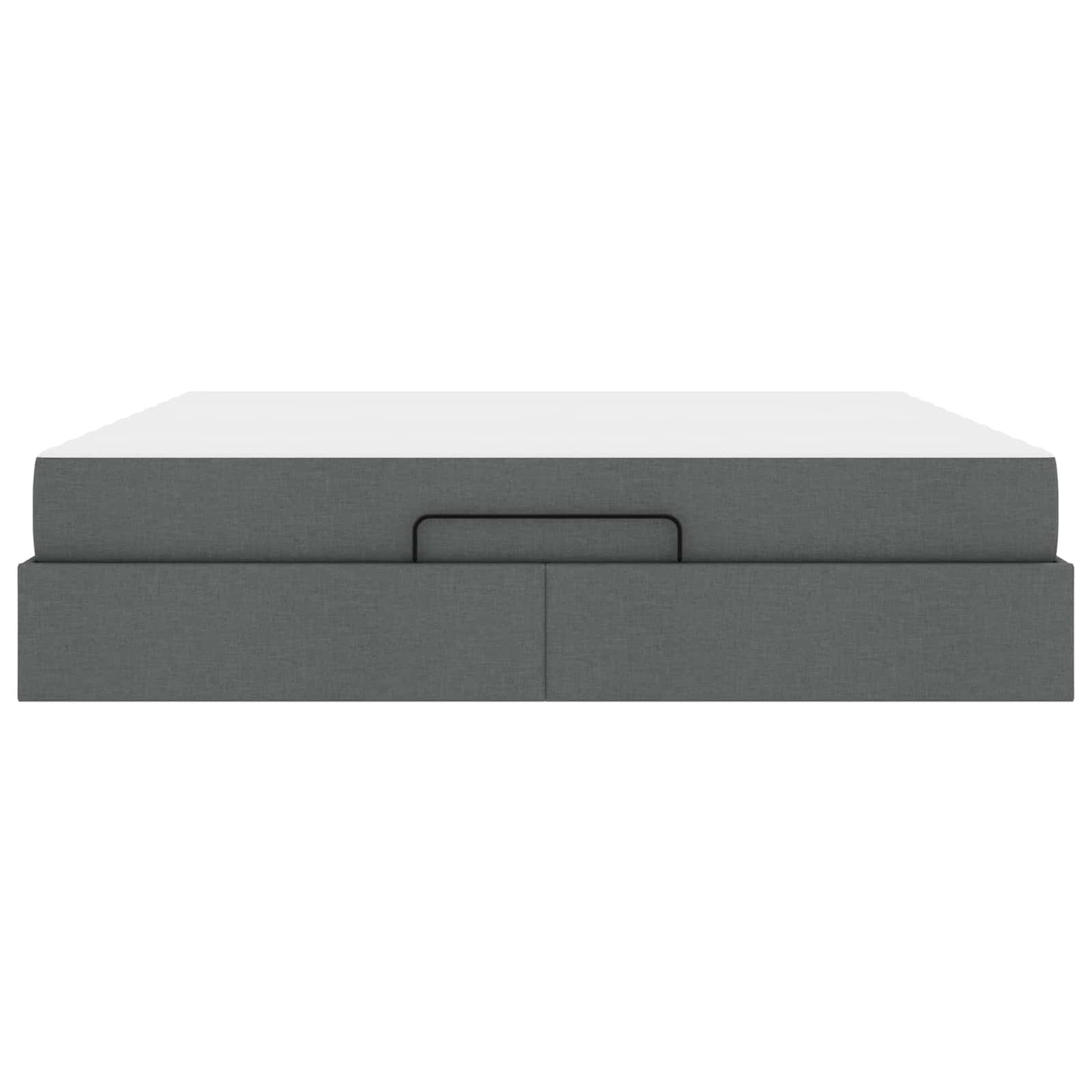 Bettgestell mit Matratze mit Matratze 2 pcs Dunkelgrau Stoff