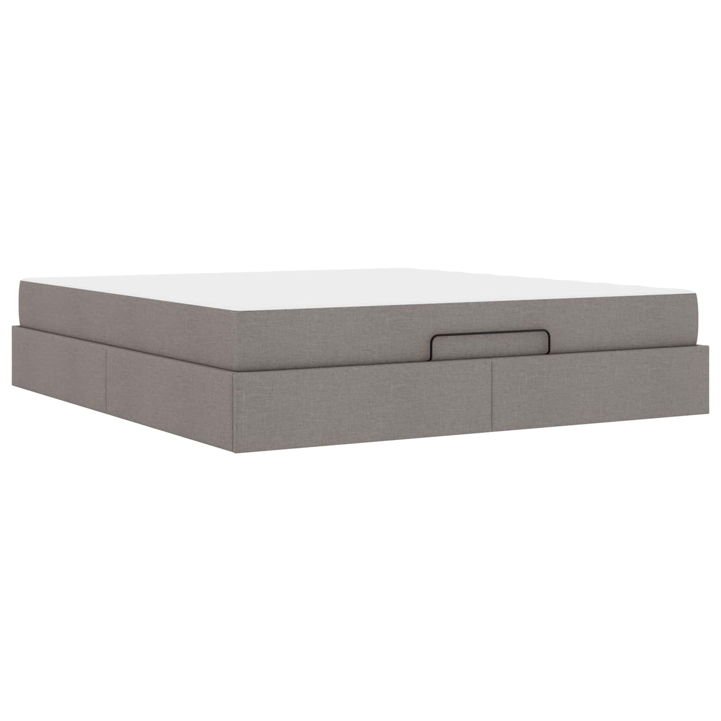 Bettgestell mit Matratze mit Matratze 2 pcs Taupe Stoff