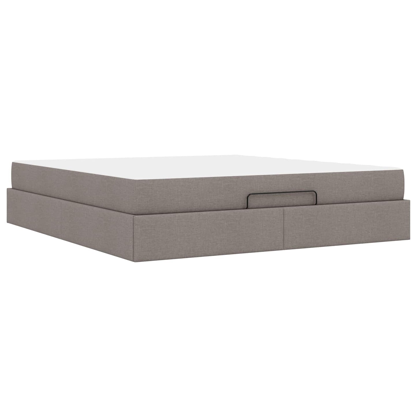 Bettgestell mit Matratze mit Matratze 2 pcs Taupe Stoff