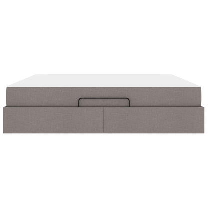 Bettgestell mit Matratze mit Matratze 2 pcs Taupe Stoff
