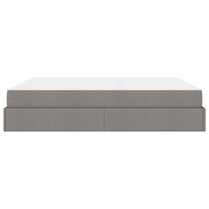 Bettgestell mit Matratze mit Matratze 2 pcs Taupe Stoff