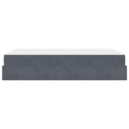 Bettgestell mit Matratze mit Matratze 2 pcs Dunkelgrau Samt