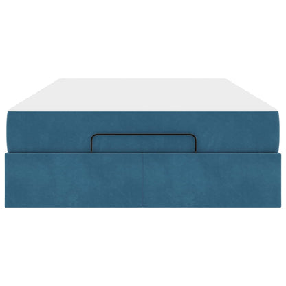 Bettgestell mit Matratze mit Matratze 2 pcs Blau Samt