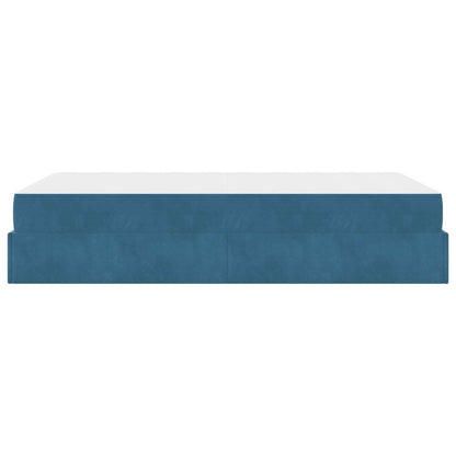 Bettgestell mit Matratze mit Matratze 2 pcs Blau Samt