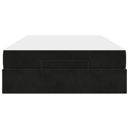 Bettgestell mit Matratze mit Matratze 2 pcs Schwarz Samt