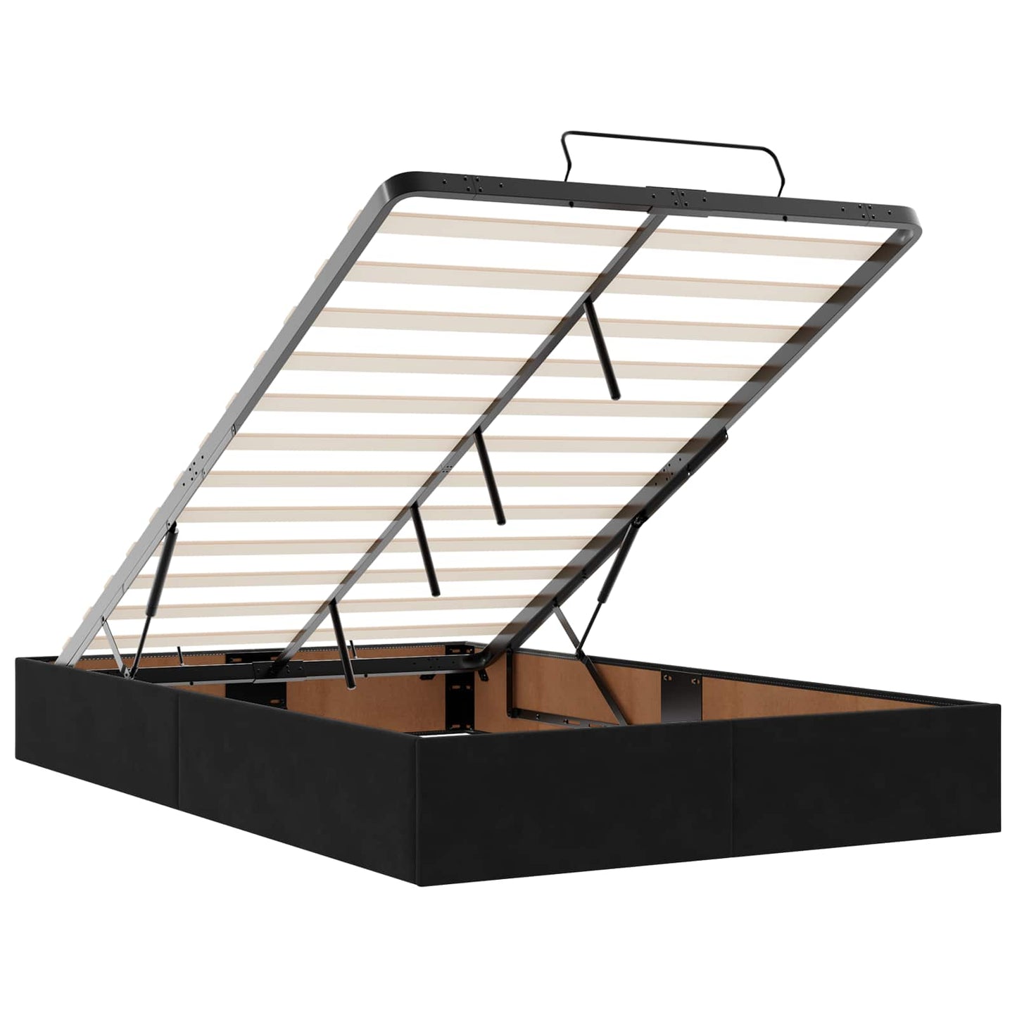 Bettgestell mit Matratze mit Matratze 2 pcs Schwarz Samt
