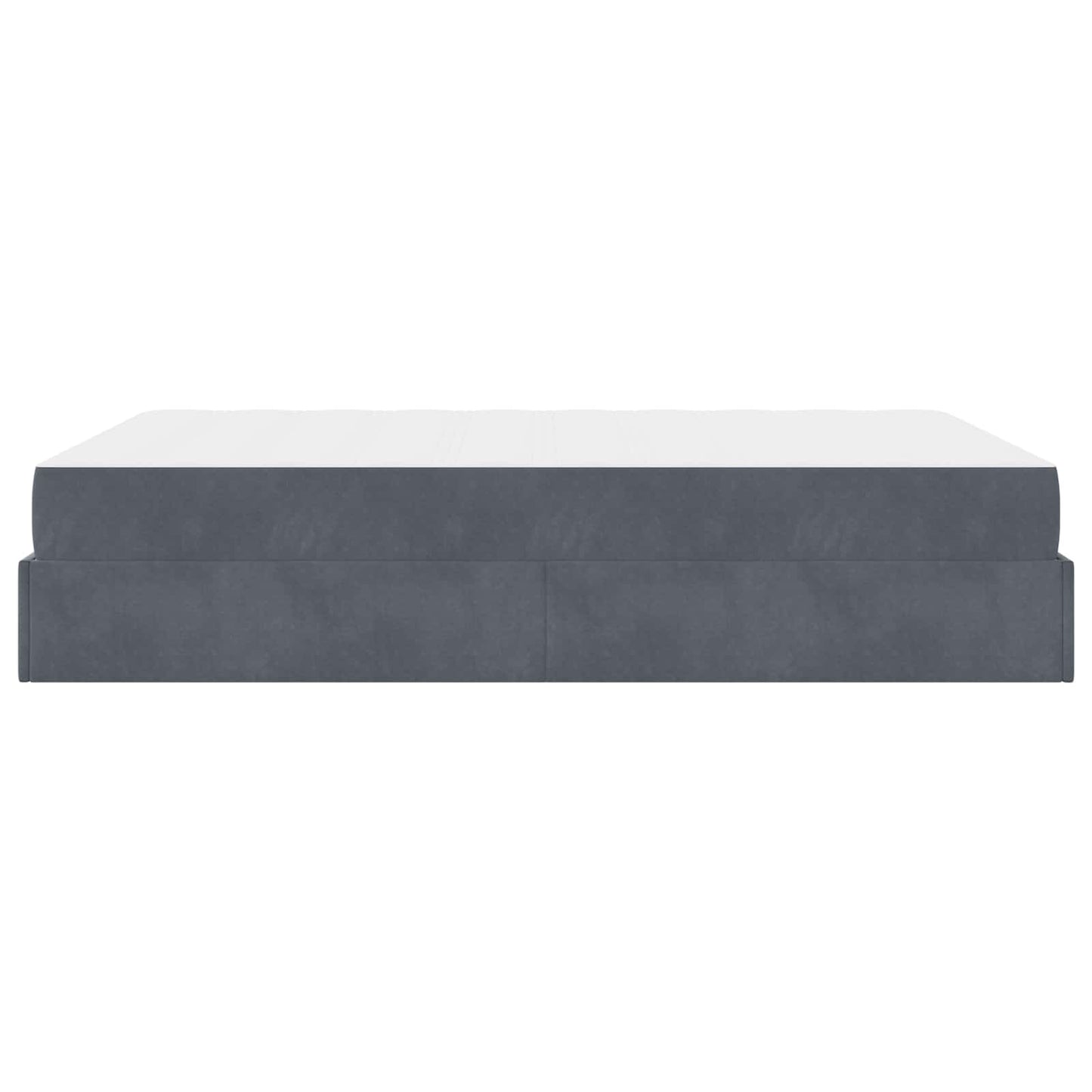 Bettgestell mit Matratze mit Matratze 2 pcs Dunkelgrau Samt