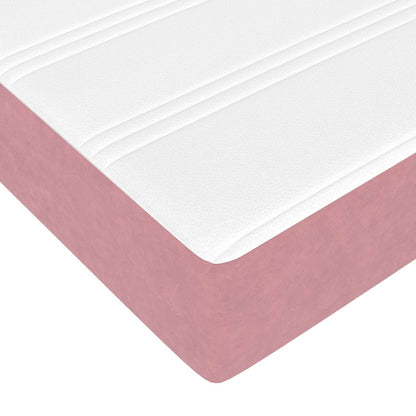 vidaXL Bettgestell mit Matratze mit Matratze 2 pcs Rosa Samt