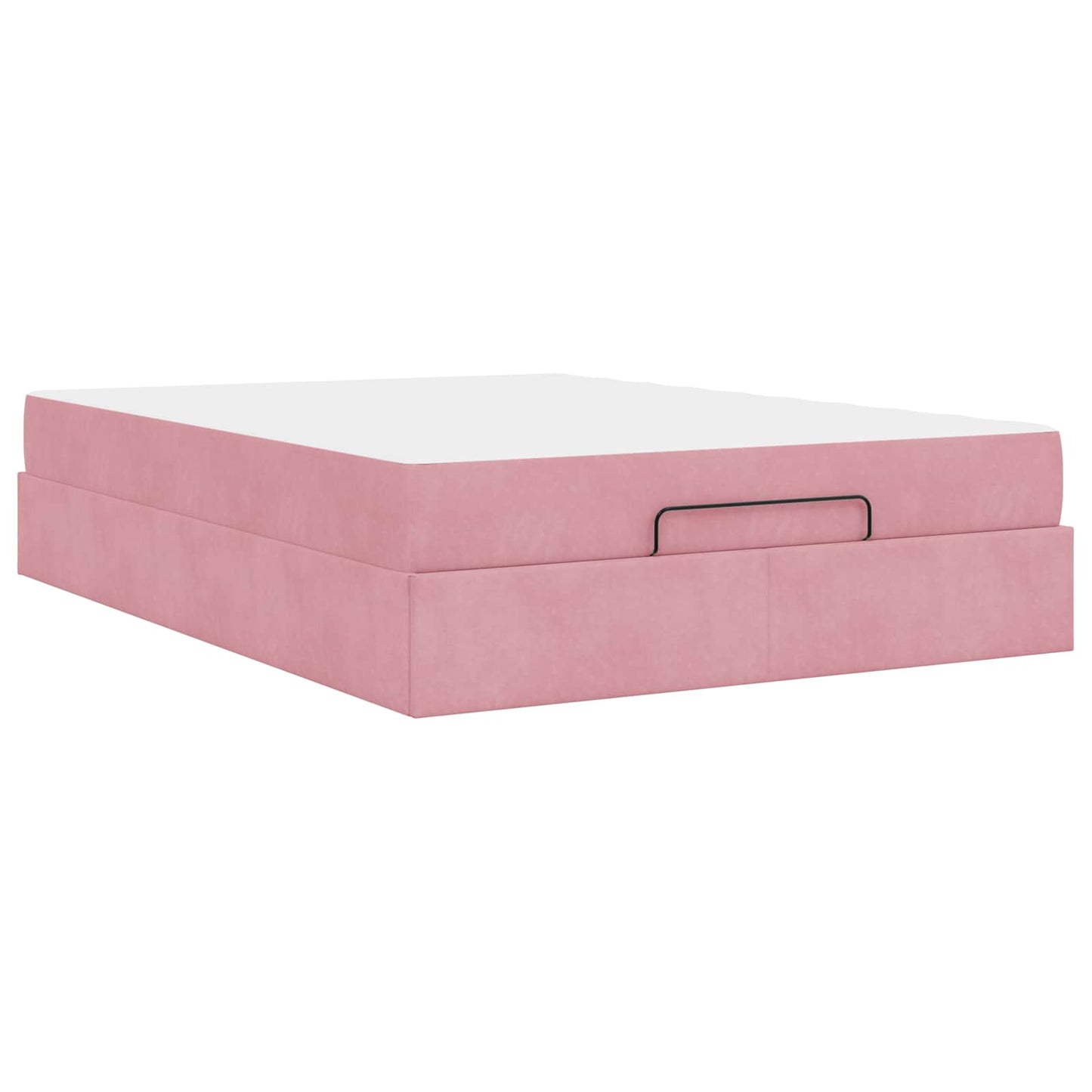 vidaXL Bettgestell mit Matratze mit Matratze 2 pcs Rosa Samt