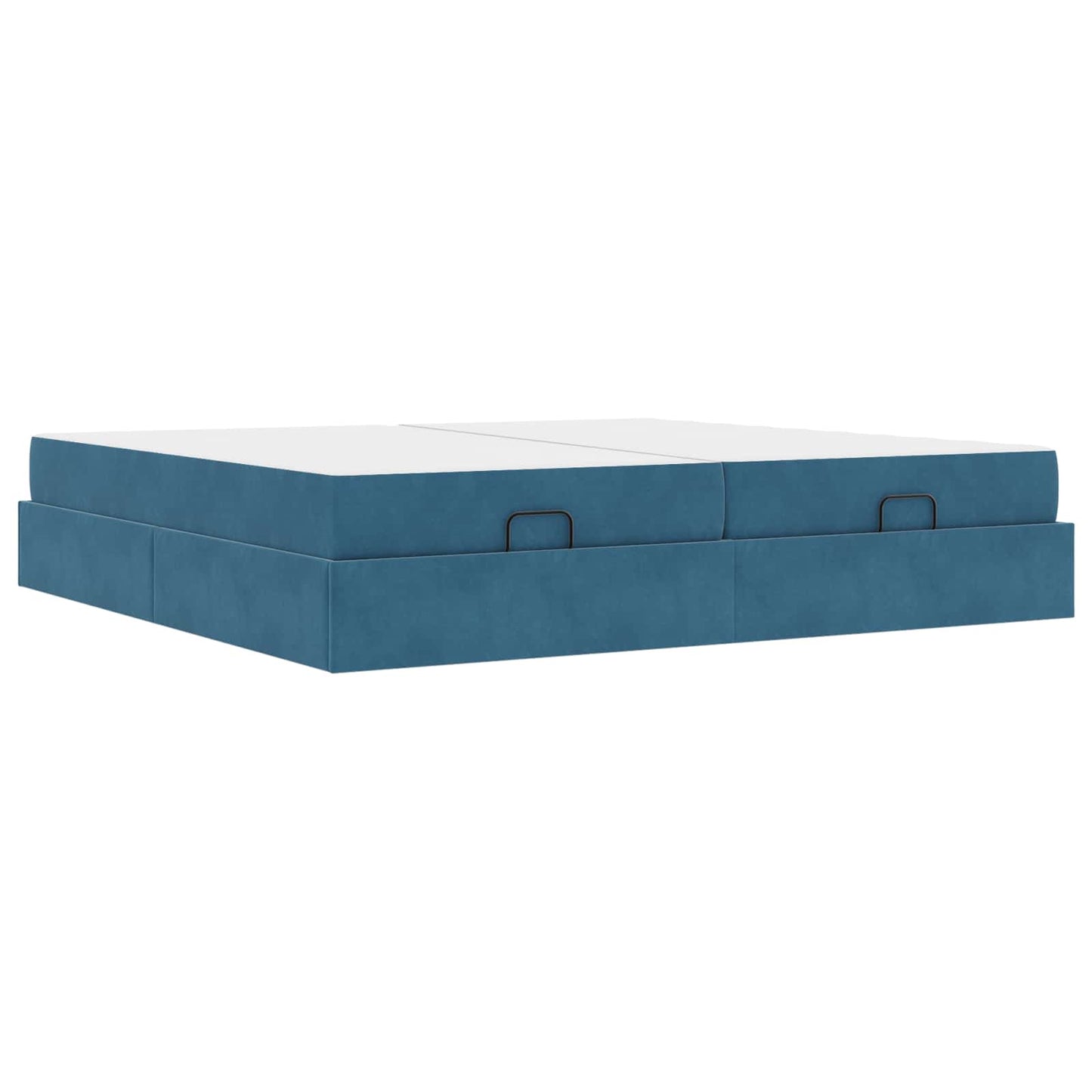 Bettgestell mit Matratze mit Matratze 2 pcs Blau Samt