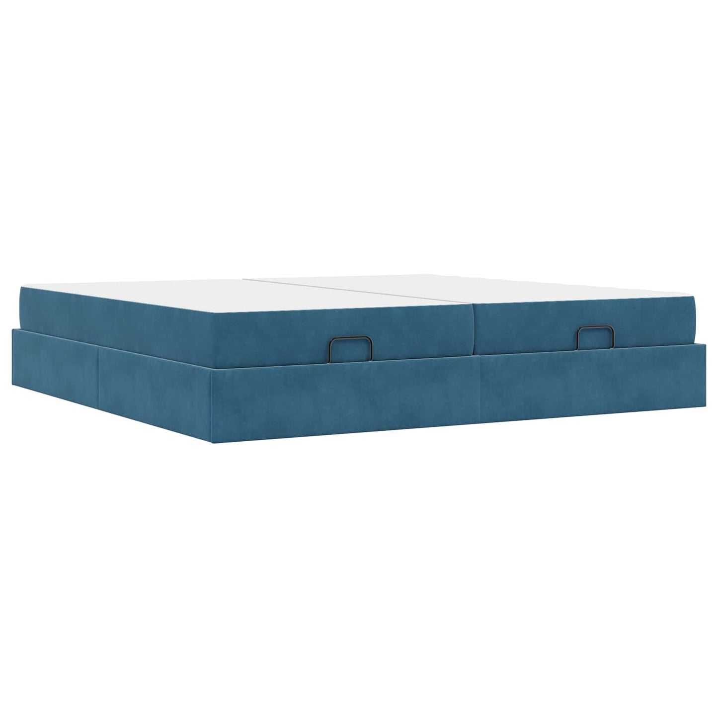 Bettgestell mit Matratze mit Matratze 2 pcs Blau Samt