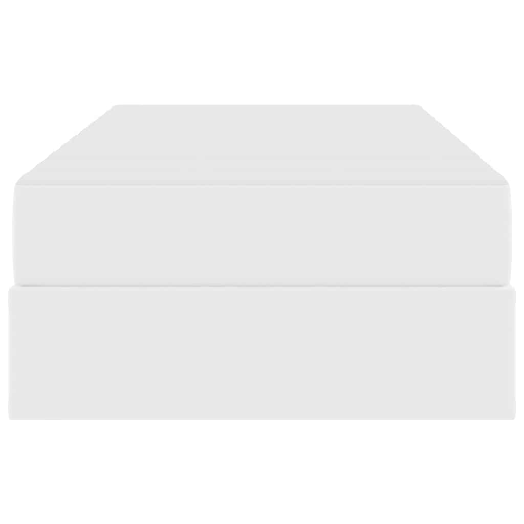 Aufbewahrungsbett mit Matratze mit Matratze 2 pcs Weiß Leder