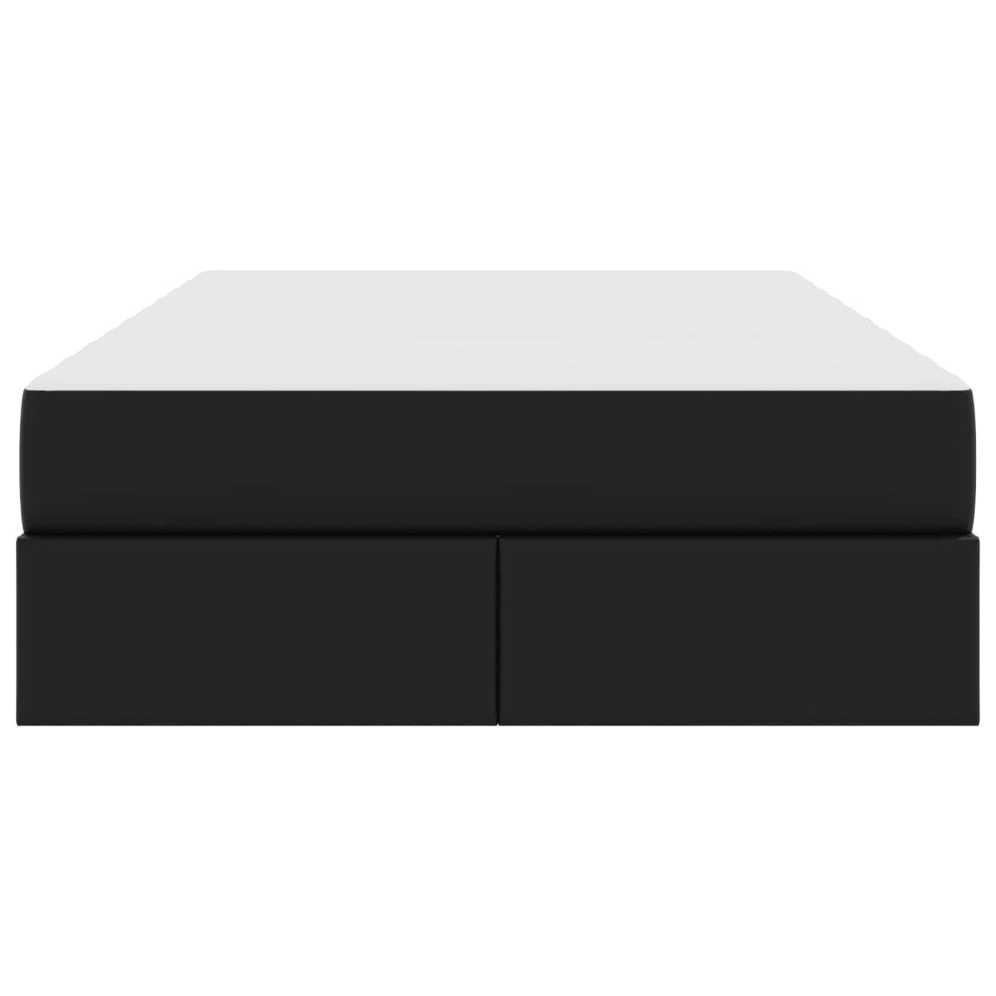 Aufbewahrungsbett mit Matratze mit Matratze 2 pcs Schwarz Leder