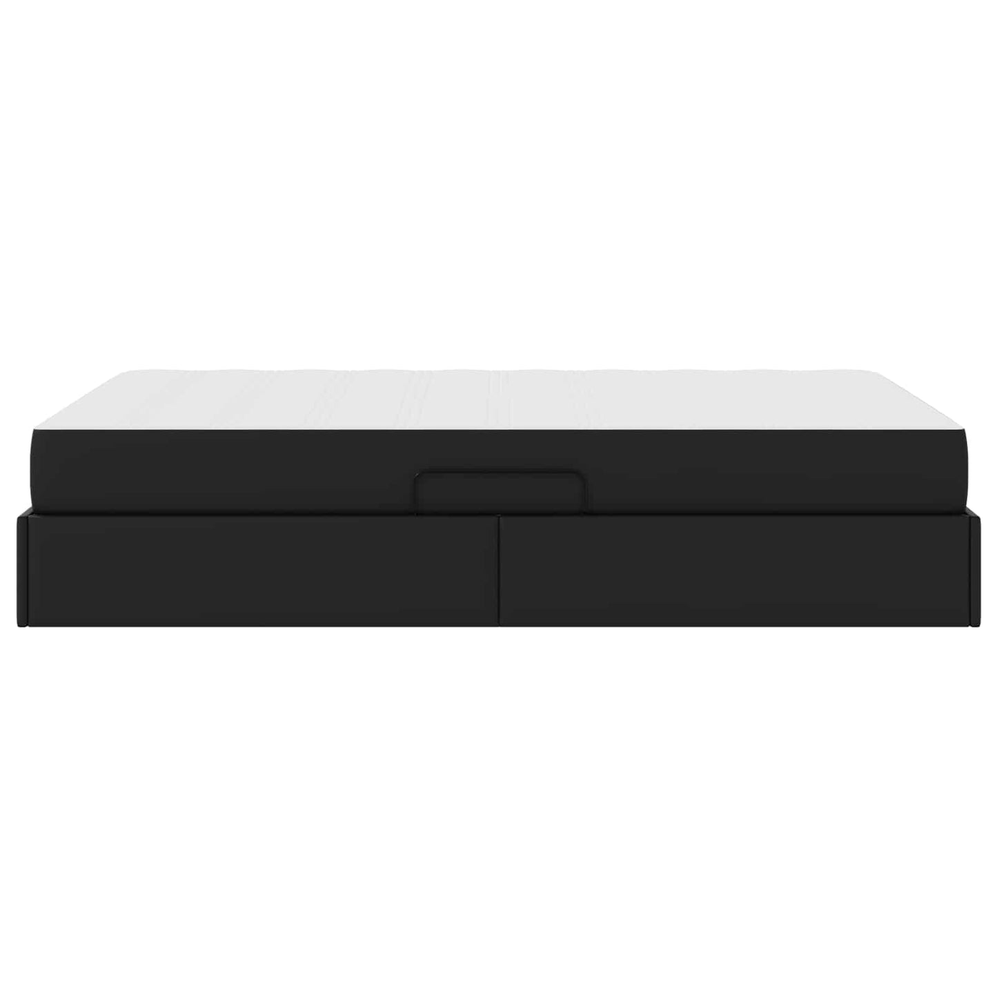 Aufbewahrungsbett mit Matratze mit Matratze 2 pcs Schwarz Leder