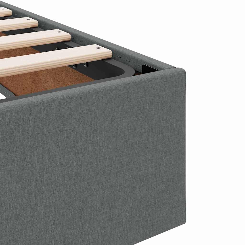 vidaXL Aufbewahrungsbett mit Matratze Dunkelgrau 90 x 190 cm Polyester