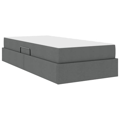 vidaXL Aufbewahrungsbett mit Matratze Dunkelgrau 90 x 190 cm Polyester