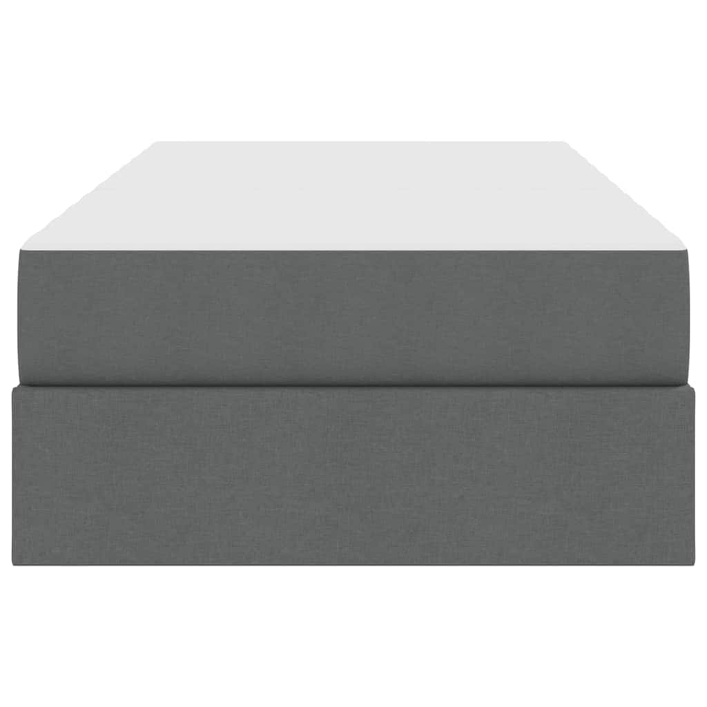 Aufbewahrungsbett mit Matratze Dunkelgrau 90 x 200 cm Polyester