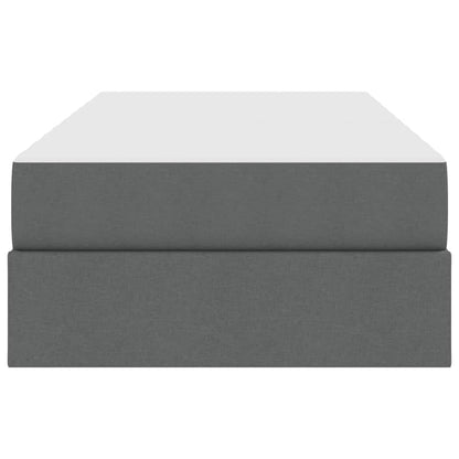 Aufbewahrungsbett mit Matratze Dunkelgrau 90 x 200 cm Polyester