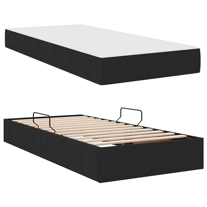 Aufbewahrungsbett mit Matratze Schwarz 90 x 200 cm Polyester