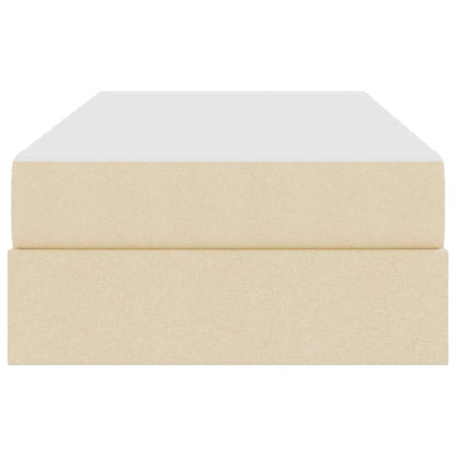 Aufbewahrungsbett mit Matratze Creme 90 x 200 cm Polyester