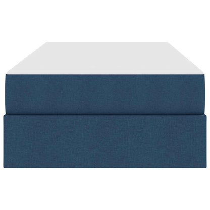 Aufbewahrungsbett mit Matratze Blau 90 x 200 cm Polyester