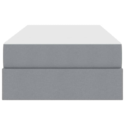 Aufbewahrungsbett mit Matratze Hellgrau 100 x 200 cm Polyester