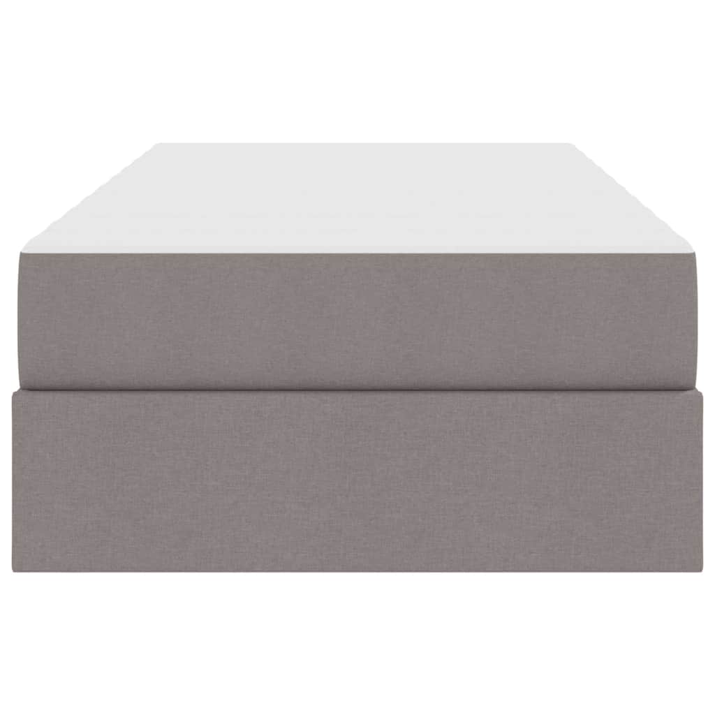 Aufbewahrungsbett mit Matratze Taupe 100 x 200 cm Polyester