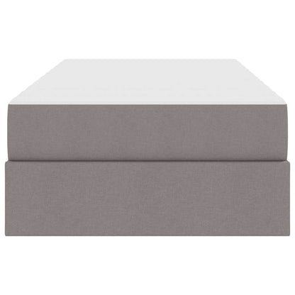 Aufbewahrungsbett mit Matratze Taupe 100 x 200 cm Polyester