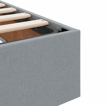 Aufbewahrungsbett mit Matratze Hellgrau 120 x 190 cm Polyester