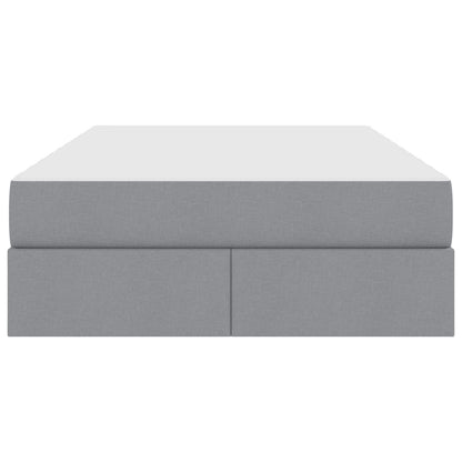 Aufbewahrungsbett mit Matratze Hellgrau 120 x 190 cm Polyester