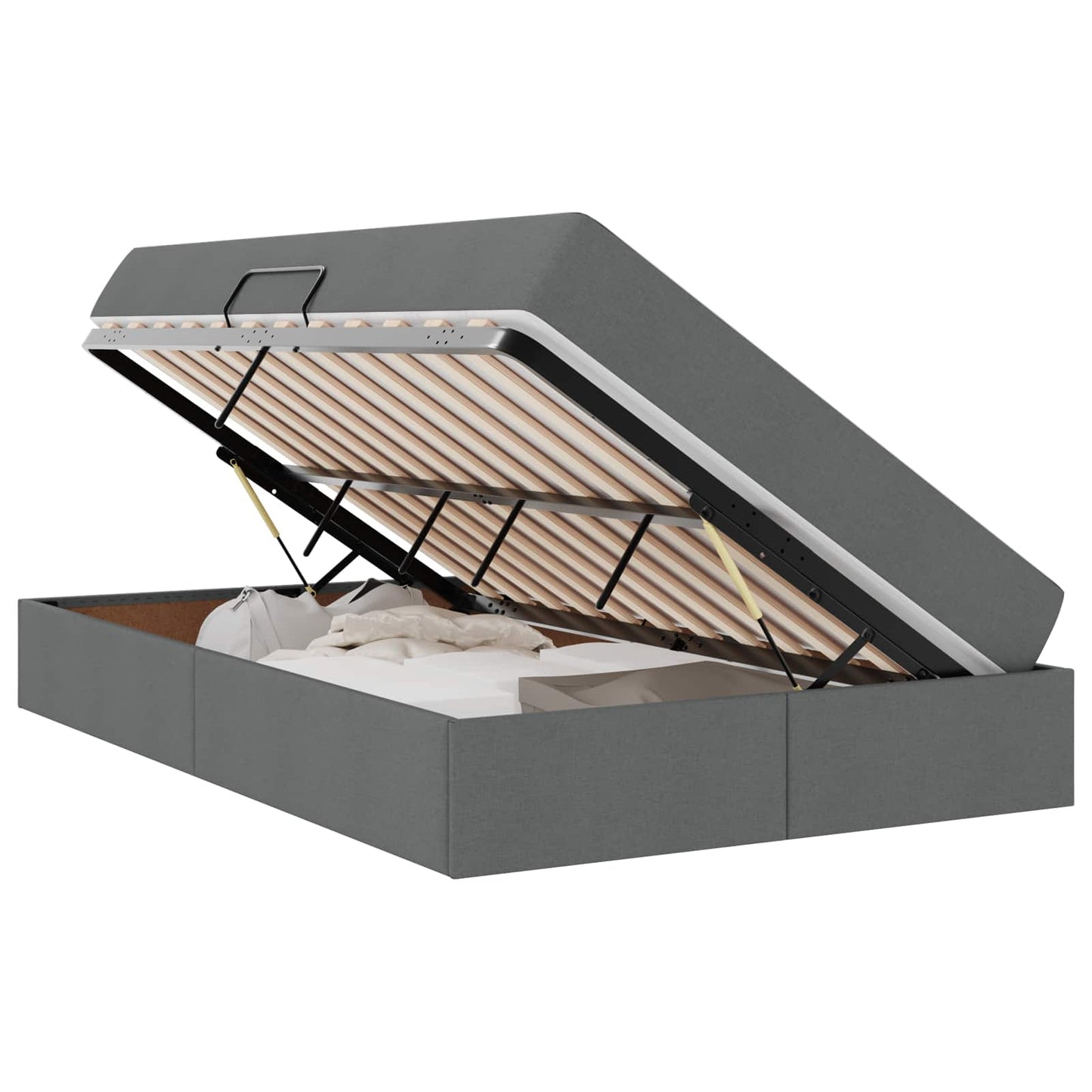 Aufbewahrungsbett mit Matratze Dunkelgrau 120 x 200 cm