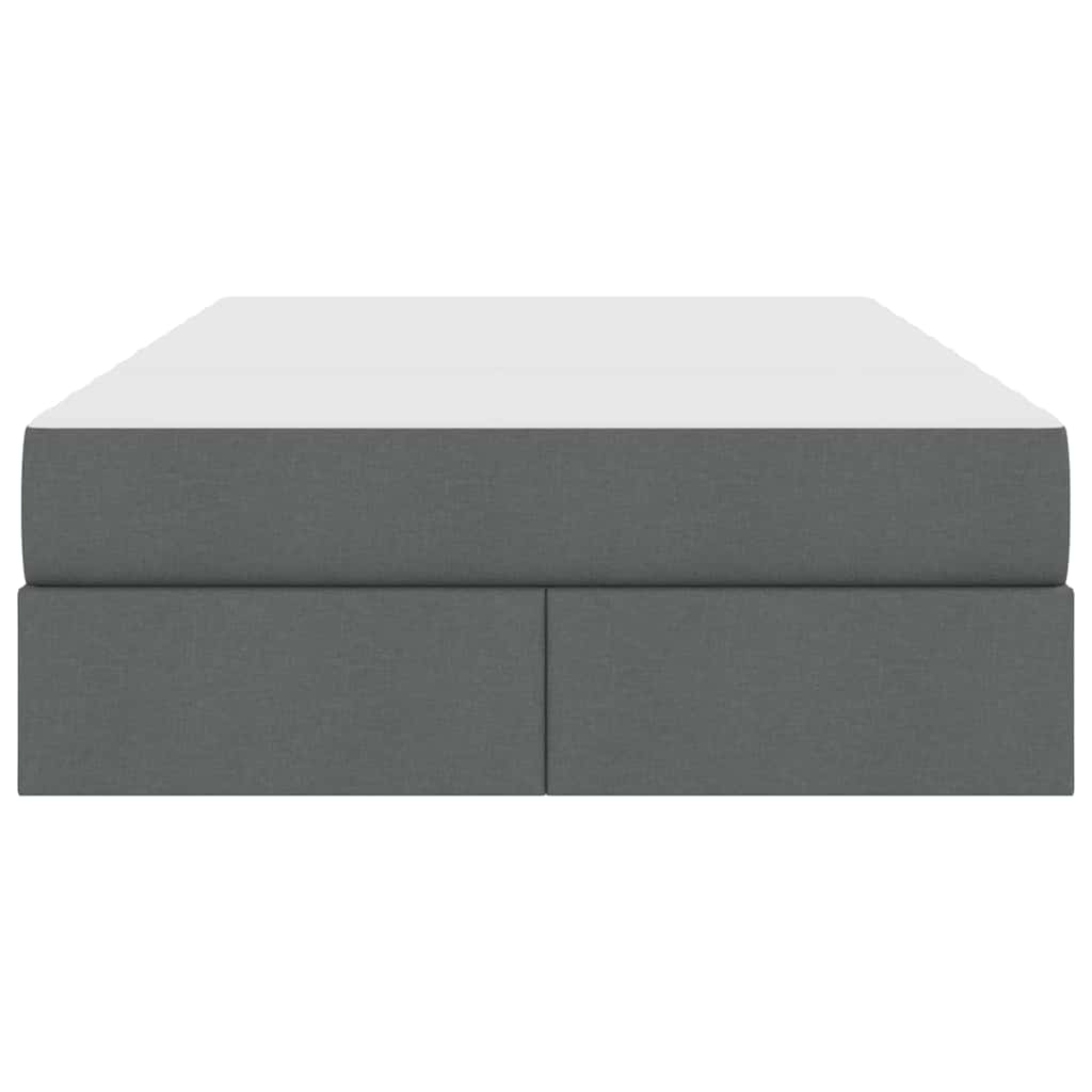 Aufbewahrungsbett mit Matratze Dunkelgrau 120 x 200 cm