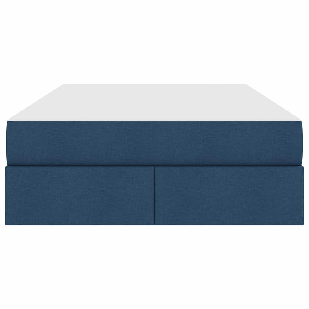 Aufbewahrungsbett mit Matratze Blau 120 x 200 cm Polyester