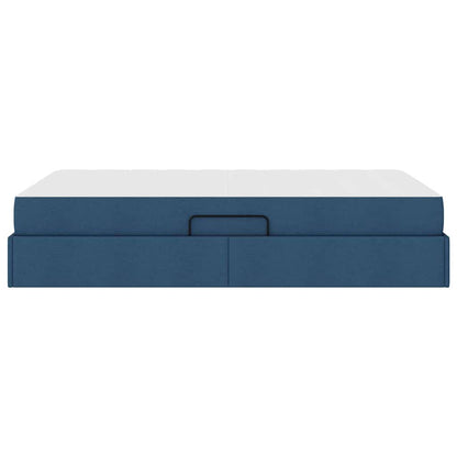 Aufbewahrungsbett mit Matratze Blau 120 x 200 cm Polyester
