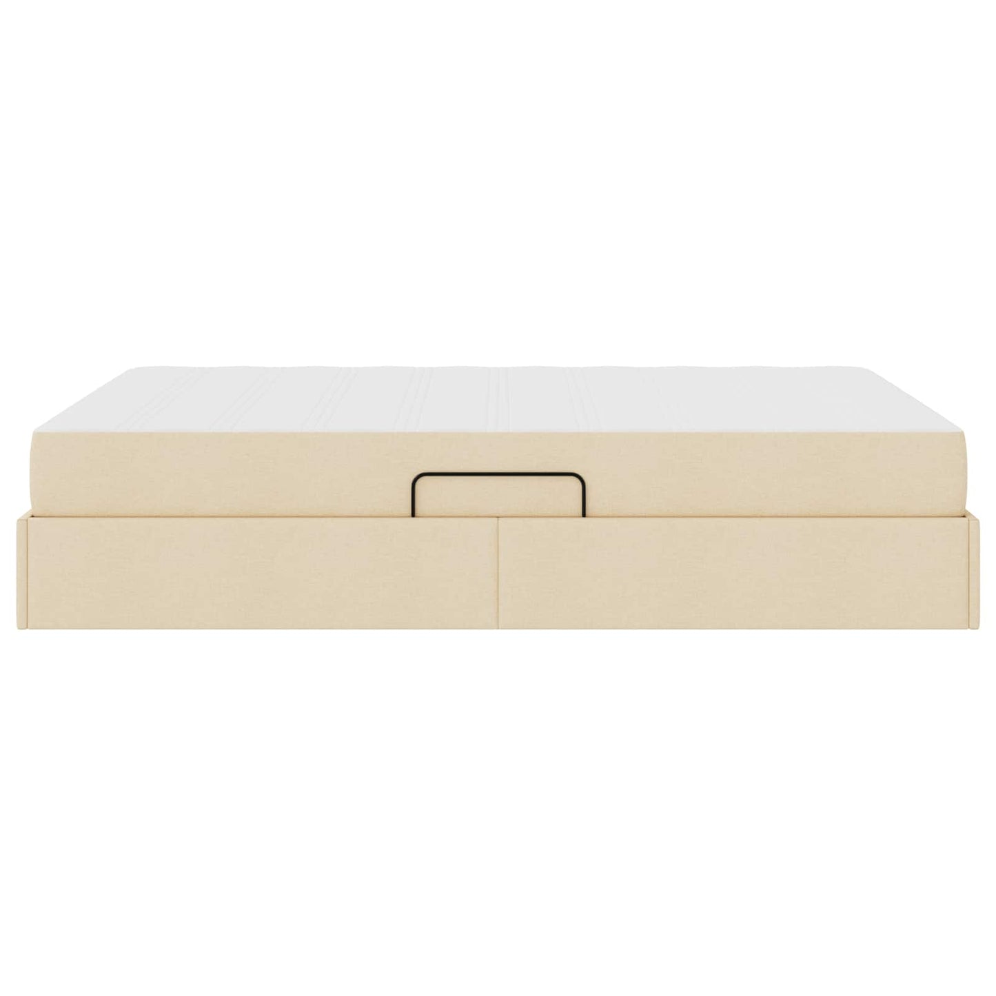 Aufbewahrungsbett mit Matratze Creme 140 x 190 cm Polyester