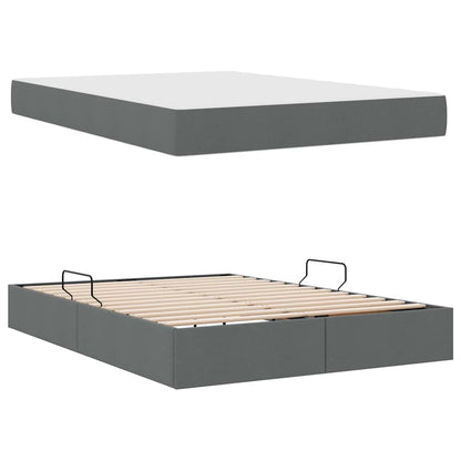 Aufbewahrungsbett mit Matratze Dunkelgrau 140 x 200 cm