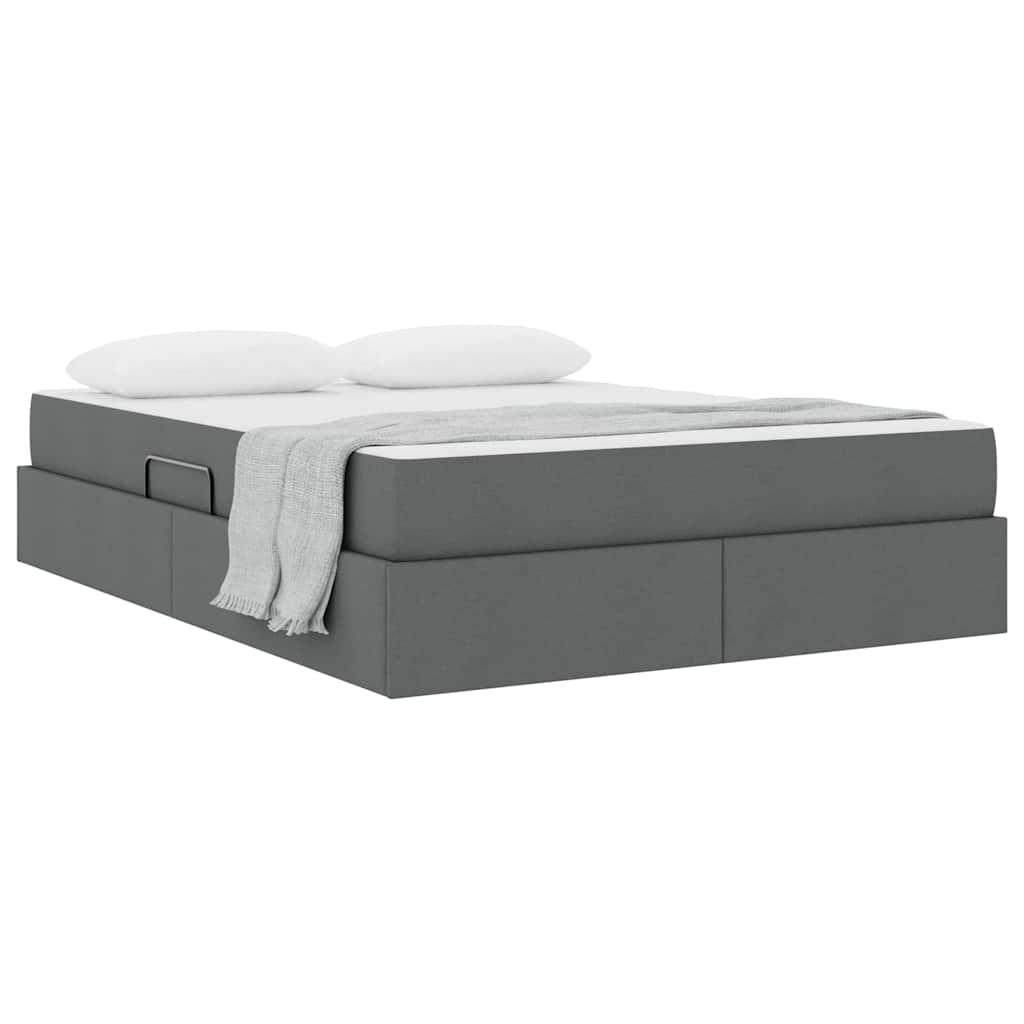 Aufbewahrungsbett mit Matratze Dunkelgrau 140 x 200 cm