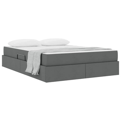 Aufbewahrungsbett mit Matratze Dunkelgrau 140 x 200 cm