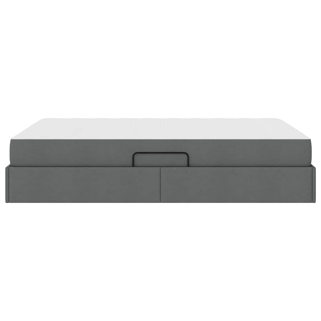Aufbewahrungsbett mit Matratze Dunkelgrau 140 x 200 cm