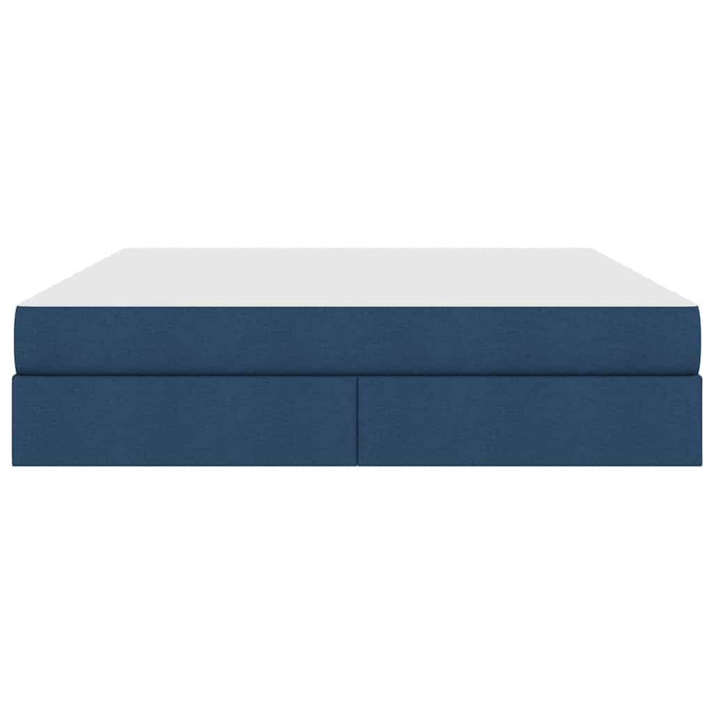Aufbewahrungsbett mit Matratze Blau 160 x 200 cm Polyester