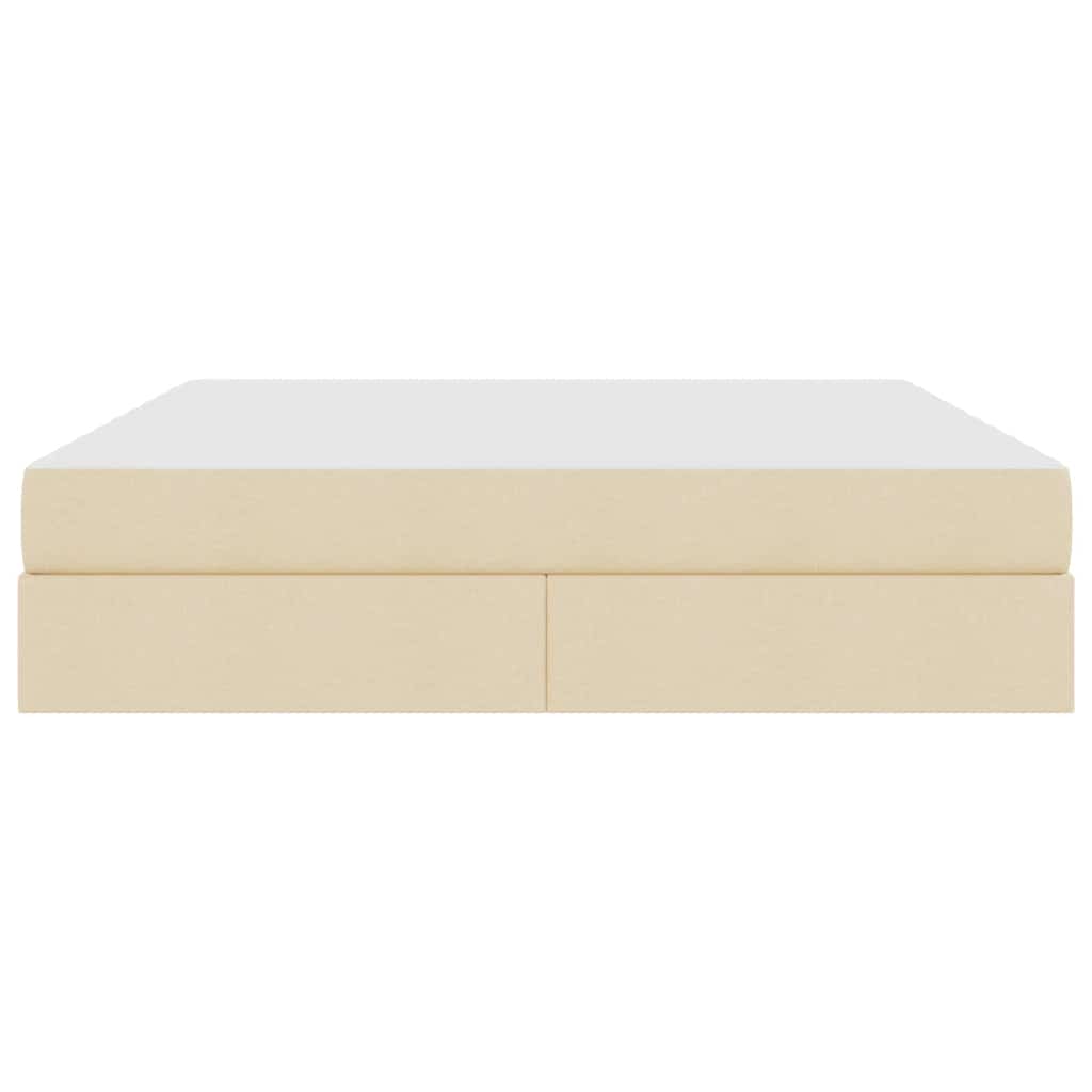 Aufbewahrungsbett mit Matratze Creme 180 x 200 cm Polyester