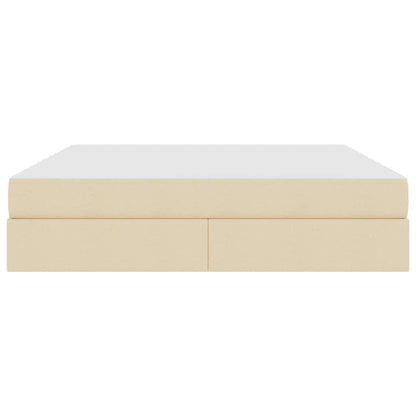 Aufbewahrungsbett mit Matratze Creme 180 x 200 cm Polyester