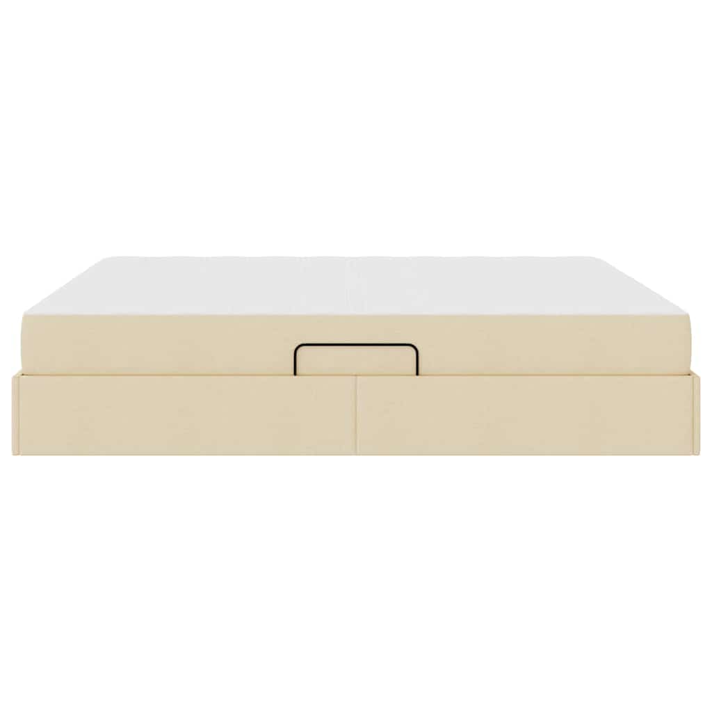 Aufbewahrungsbett mit Matratze Creme 180 x 200 cm Polyester