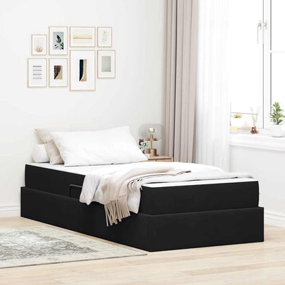 vidaXL Aufbewahrungsbett mit Matratze Schwarz 90 x 190 cm Samt