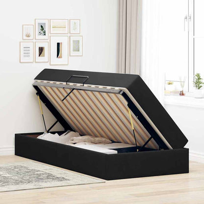 vidaXL Aufbewahrungsbett mit Matratze Schwarz 90 x 190 cm Samt