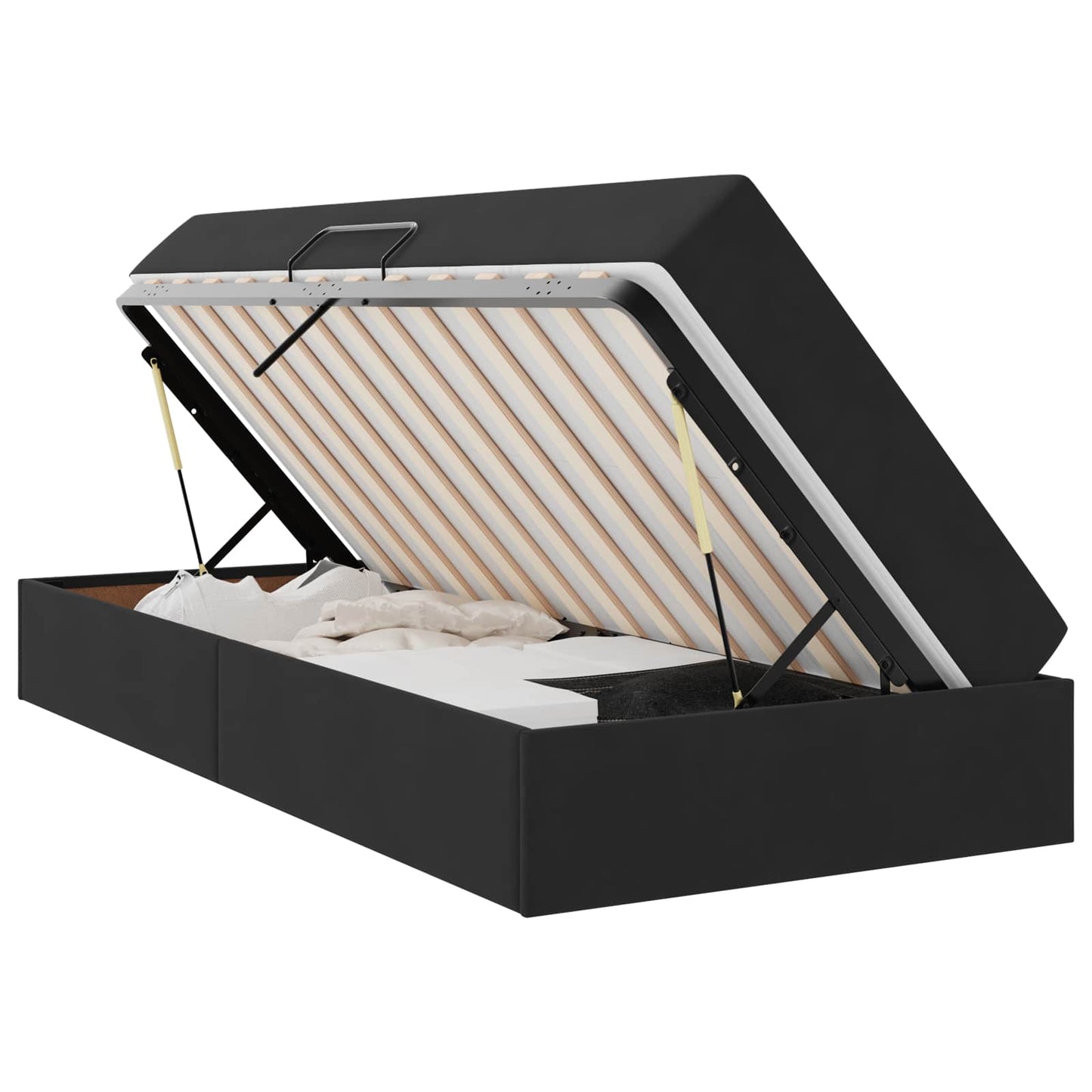 vidaXL Aufbewahrungsbett mit Matratze Schwarz 90 x 190 cm Samt