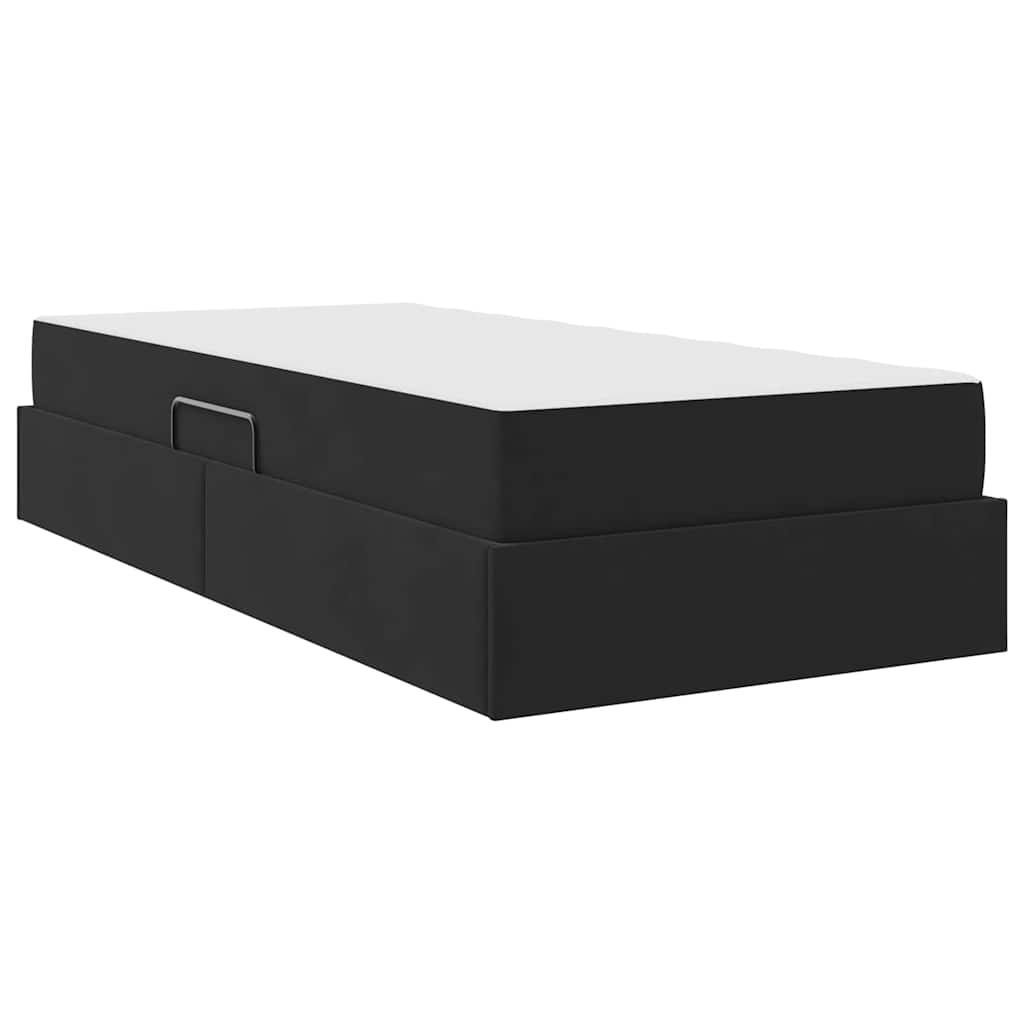vidaXL Aufbewahrungsbett mit Matratze Schwarz 90 x 190 cm Samt