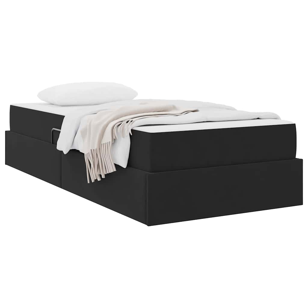 vidaXL Aufbewahrungsbett mit Matratze Schwarz 90 x 190 cm Samt