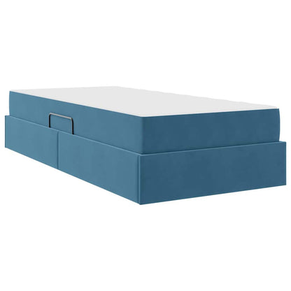 vidaXL Aufbewahrungsbett mit Matratze Dunkelblau 90 x 190 cm Samt